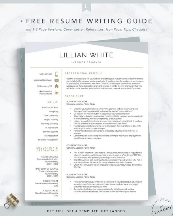Interior Designer Resume Template for Word _ Pages - Lillian white 2