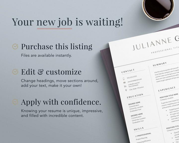 ELEGANT CEO RESUME TEMPLATE JULIANNE GREY 6 Best Modern Resume Template for 2021 for Word and Apple Pages - the Julianne grey