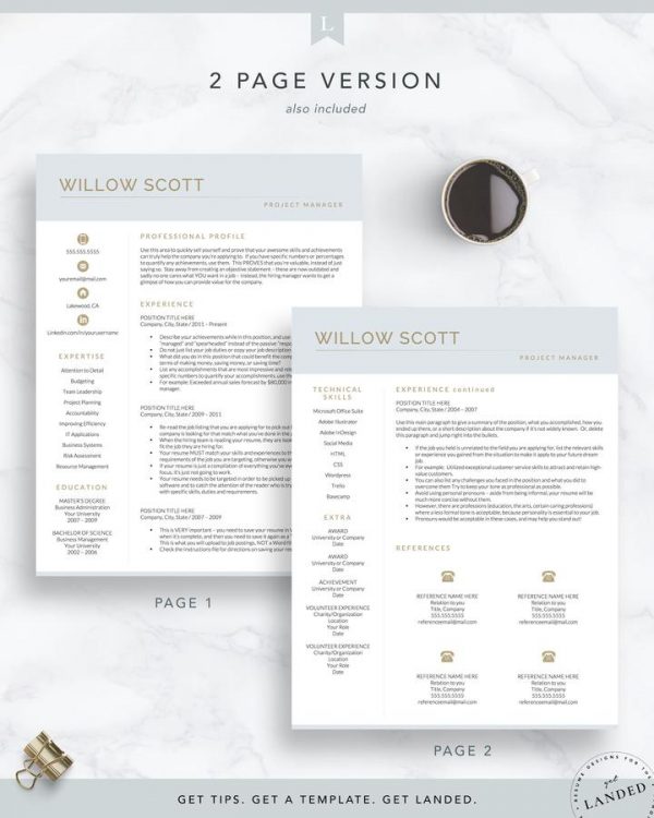 Creative Resume Template for Word and Pages The Willow scott