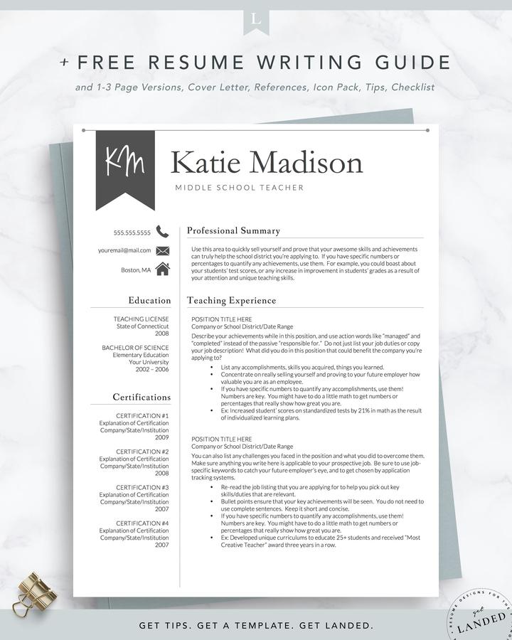 TEACHING PROFESSION RESUME TEMPLATE KATIE MADISON 1 Teaching Profession Resume Template Katie Madison