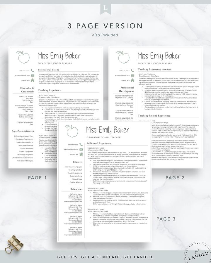 ELEMENTARY SCHOOL TEACHER CV TEMPLATE EMILY BAKER 5 Elementary School Teacher Cv Template Emily Baker