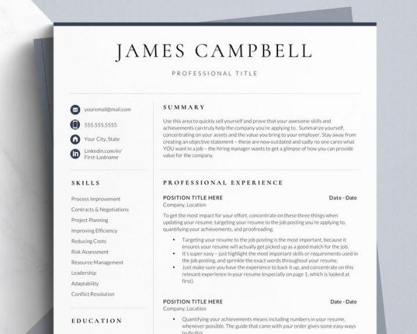 Executive Resume Template Corporate Resume james Campbell