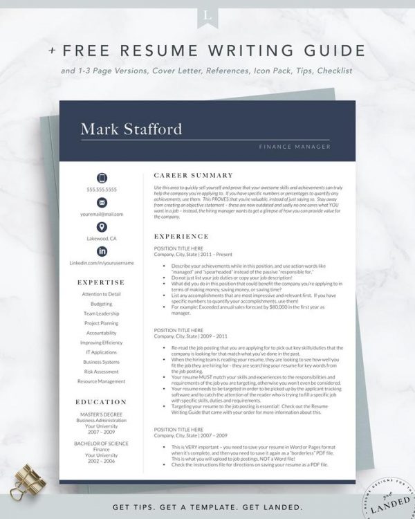 Smart Finance Manager Resume Template Mark Stafford