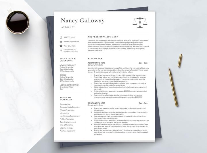 MODERN RESUME TEMPLATE FOR LAWYERS NANCY GALLOWAY 11 Modern Resume Template For Lawyers Nancy Galloway