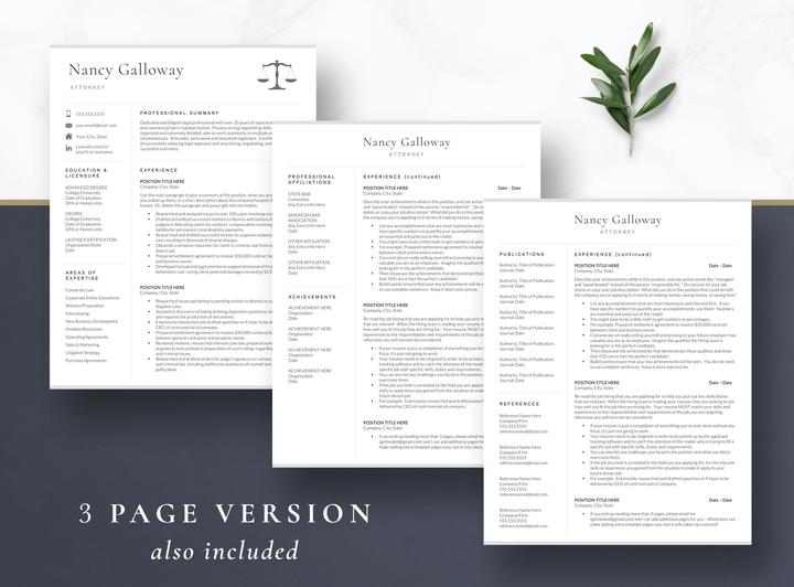 MODERN RESUME TEMPLATE FOR LAWYERS NANCY GALLOWAY 4 Modern Resume Template For Lawyers Nancy Galloway