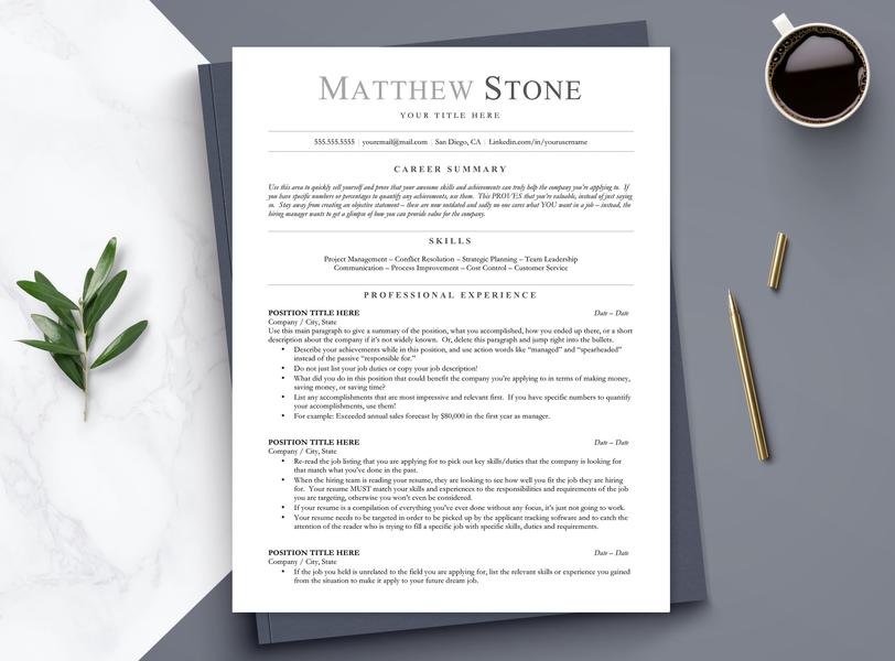 MODERN PROJECT MANAGER CV TEMPLATE MATTHEW STONE 2