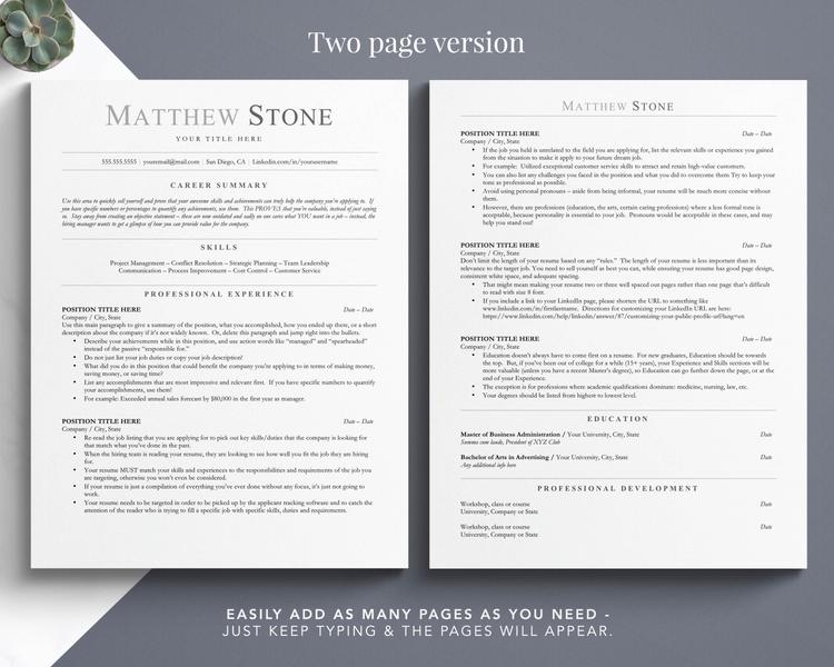 MODERN PROJECT MANAGER CV TEMPLATE MATTHEW STONE 2