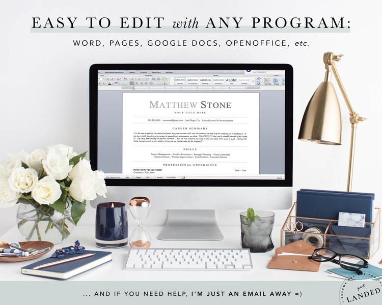 MODERN PROJECT MANAGER CV TEMPLATE MATTHEW STONE