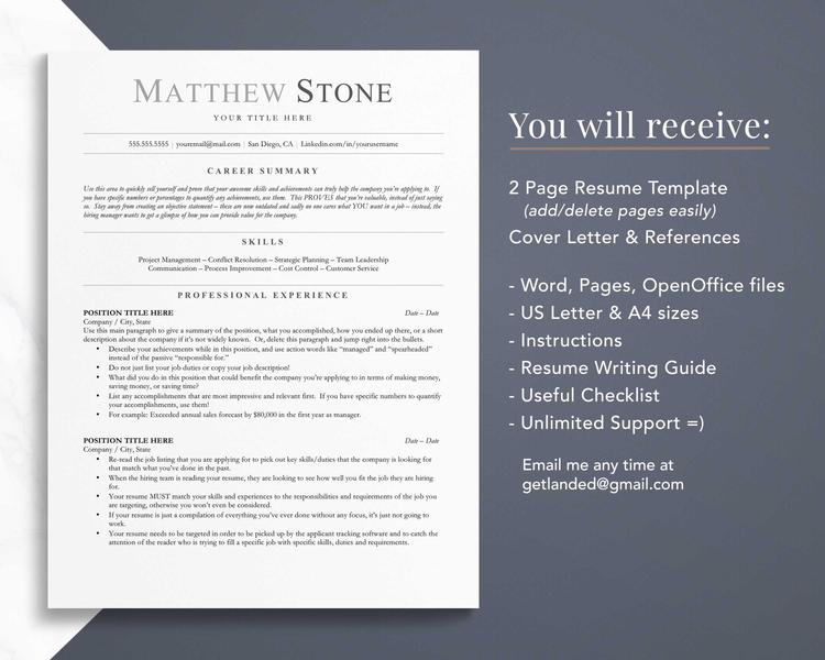 MODERN PROJECT MANAGER CV TEMPLATE MATTHEW STONE
