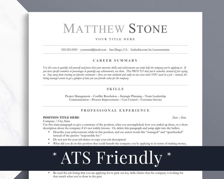 MODERN PROJECT MANAGER CV TEMPLATE MATTHEW STONE