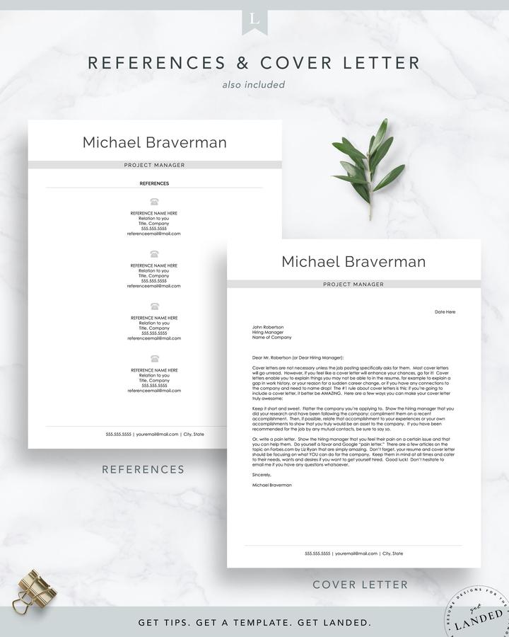 PROJECT MANAGER CV TEMPLATE MICHAEL BRAVERMAN 5 Modern Resume Design for Word and Pages - Michael Braverman