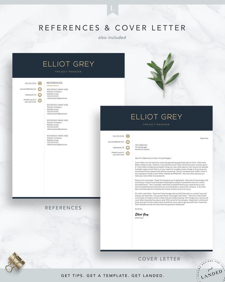 IT PROJECT MANAGER RESUME TEMPLATE ELLIOT GREY 6 Modern Resume Template Finance Technical IT Resume - Elliot gary