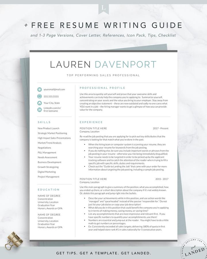 Resume Template for Word and Page