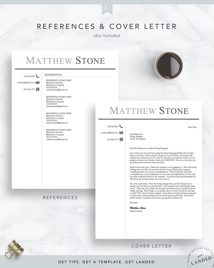 BOLD PROFESSIONAL RESUME TEMPLATE FOR CONSULTANCY POSITION MATTHEW STONE 6 Professional, Masculine Resume Template for Word _ Pages Matthew Stone
