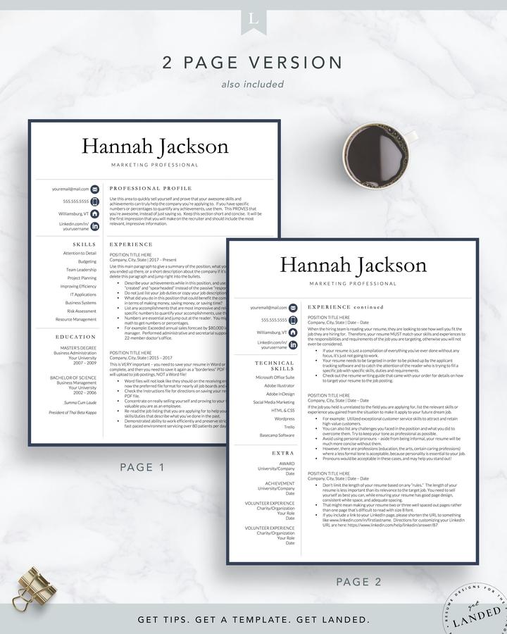 MARKETING EXECUTIVE RESUME TEMPLATE HANNAH JACKSON 4 MARKETING EXECUTIVE RESUME TEMPLATE