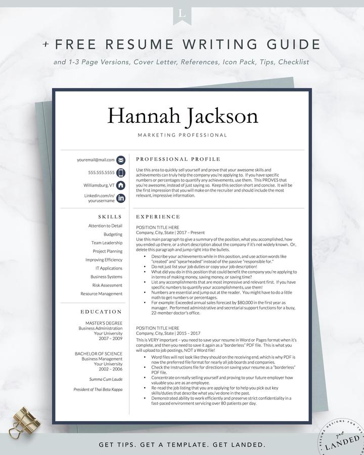 MARKETING EXECUTIVE RESUME TEMPLATE HANNAH JACKSON 1 MARKETING EXECUTIVE RESUME TEMPLATE