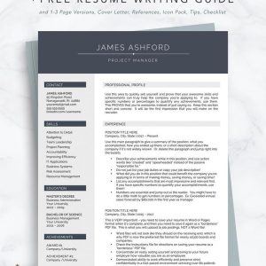 Professional Resume Template for Word and Pages James Ashford