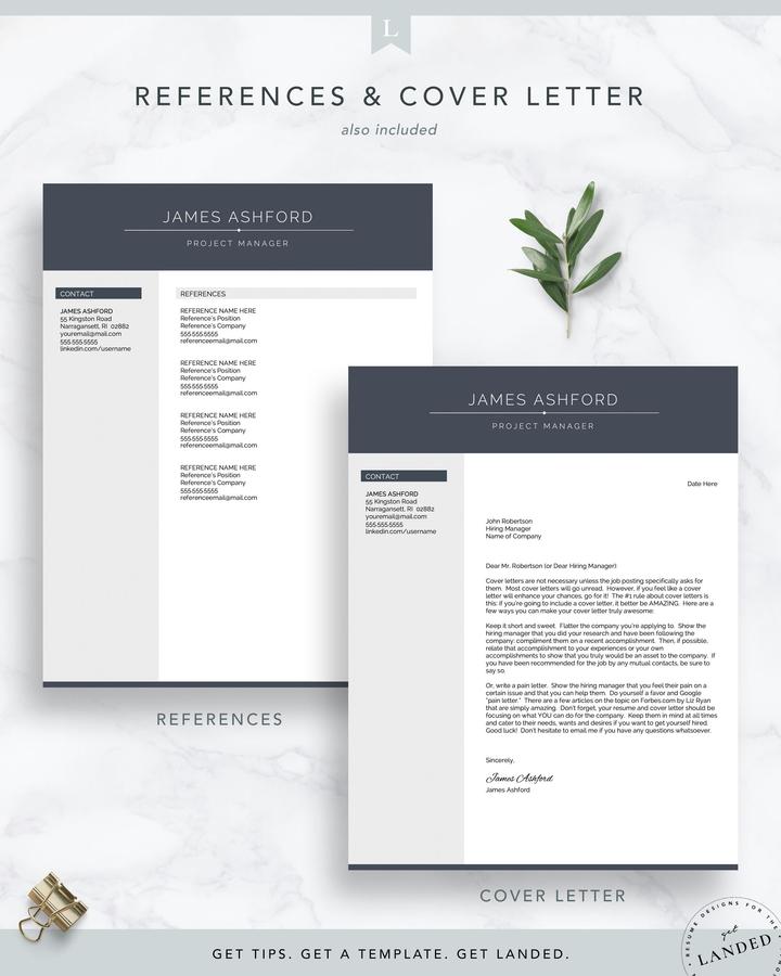 Professional Resume Template for Word and Pages James Ashford
