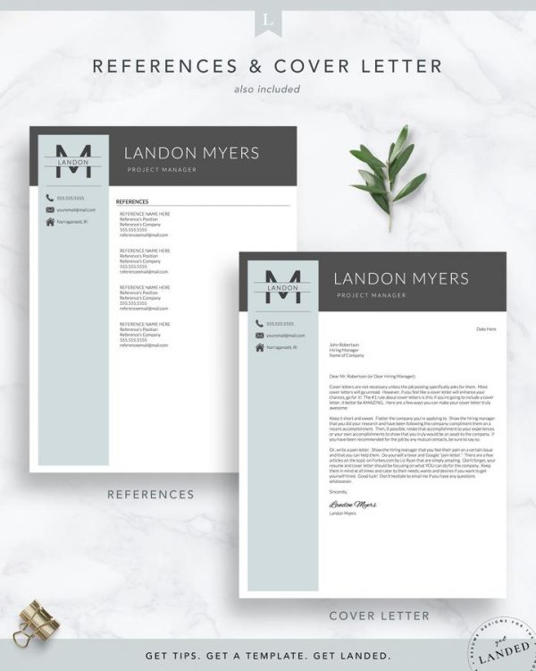 Professional Resume Template for Word and Pages -Landon myers