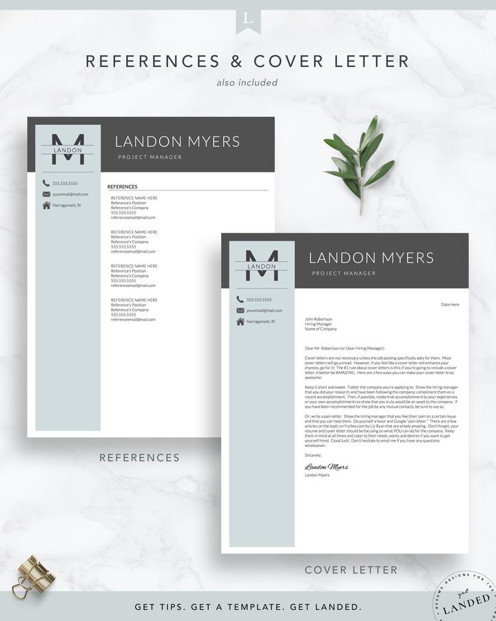 MODERN RETAIL MANAGER RESUME TEMPLATE LANDON MYERS 6 Professional Resume Template for Word and Pages -Landon myers