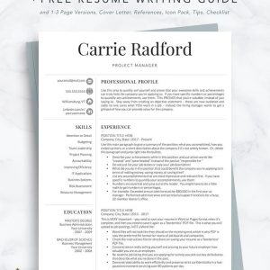 Professional, Simple Resume Template for Word _ Pages The Carrie Radford