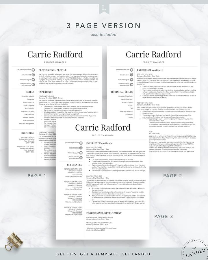 MODERN LAW STUDENT RESUME TEMPLATE CARRIE RADFORD 5 Professional, Simple Resume Template for Word _ Pages The Carrie Radford