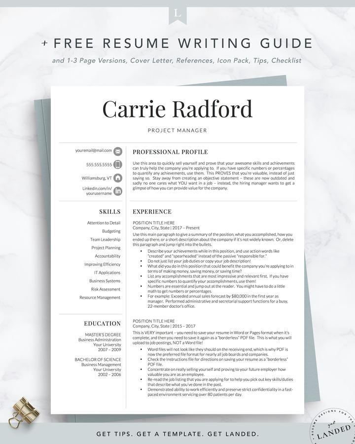 MODERN LAW STUDENT RESUME TEMPLATE CARRIE RADFORD 1 Professional, Simple Resume Template for Word _ Pages The Carrie Radford