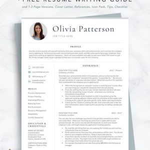 Resume Template with Photo for Word and Pages - Olivia Patterson
