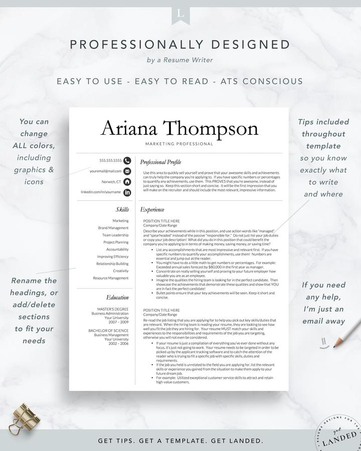 MARKETING PROFESSIONAL CV TEMPLATE ARIANA THOMPSON 3 Marketing Professional Cv Template Ariana Thompson