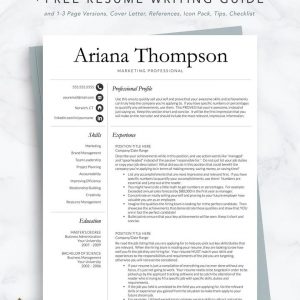 Marketing Professional Cv Template Ariana Thompson