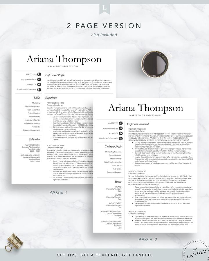 MARKETING PROFESSIONAL CV TEMPLATE ARIANA THOMPSON 5 Marketing Professional Cv Template Ariana Thompson