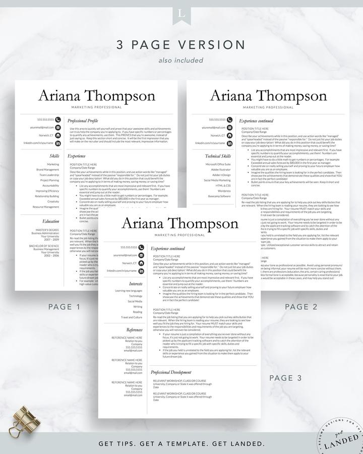MARKETING PROFESSIONAL CV TEMPLATE ARIANA THOMPSON 6 Marketing Professional Cv Template Ariana Thompson
