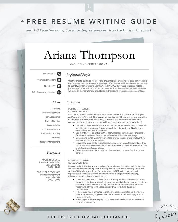 MARKETING PROFESSIONAL CV TEMPLATE ARIANA THOMPSON 1 Marketing Professional Cv Template Ariana Thompson