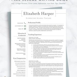 Teacher, Administrator Resume Template - Elizabeth Harper