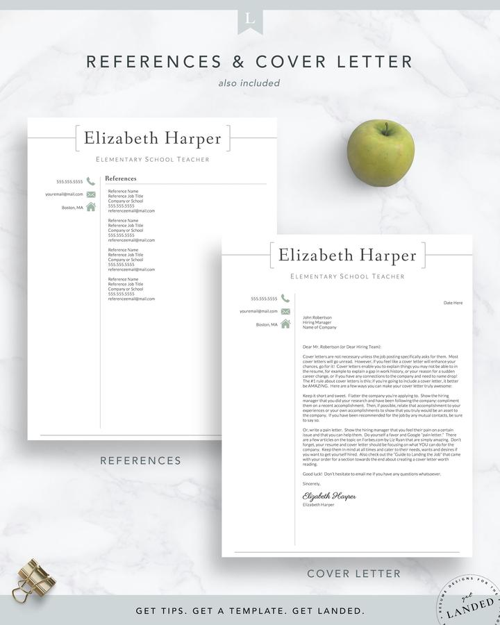 MODERN TEMPLATE FOR TEACHER RESUME ELIZABETH HARPER 5 Teacher, Administrator Resume Template - Elizabeth Harper