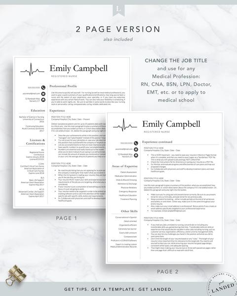 nurse-resume-template-the-emily 2